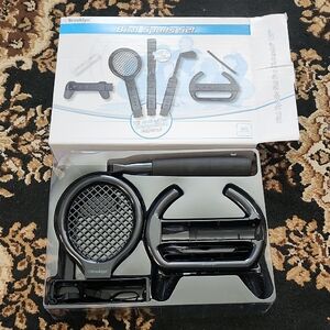 NEW IN BOX! Nintendo WII Brooklyn 8-in-1 Black Sports Controller Accessory Set
